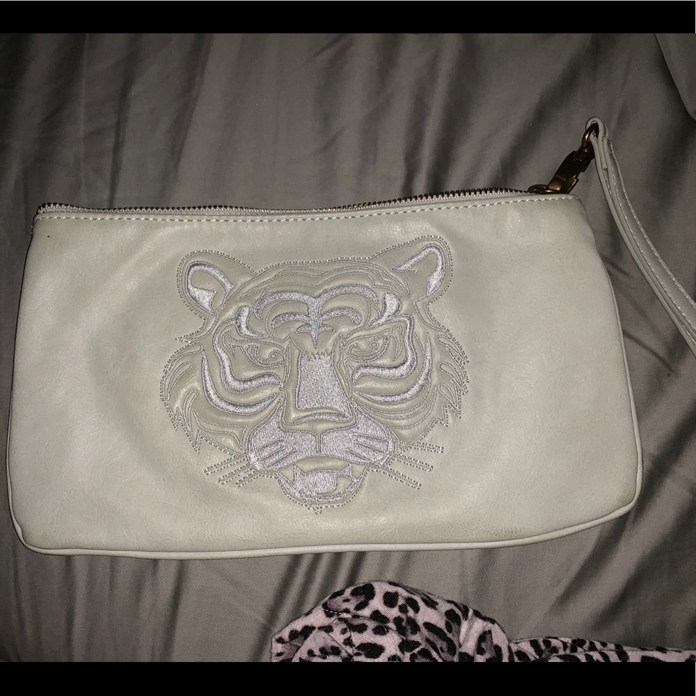 Beige Tiger Clutch/Wristlet